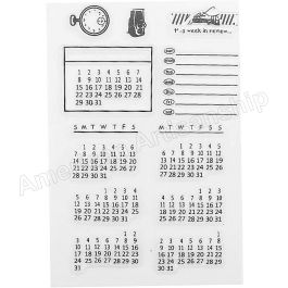 Calendar Clear Silicone Stamp Month Week Plan Rubber Stamp