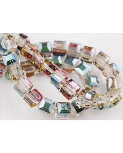50pcs 6mm Crystal Cube Beads (mixed Color-50pcs)