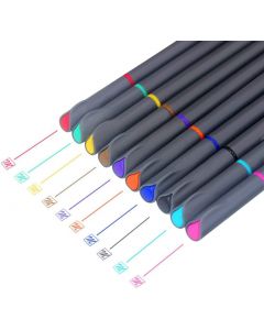 MyLifeUNIT Fineliner Color Pen Set, 0.4mm Colored Fine Liner Sketch Drawing Pen, Pack of 10 Assorted Colors