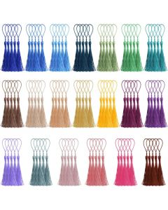 CREATRILL 100 Pcs 13cm/5 Inch Silky Handmade Soft Craft Mini Tassels with Loops for Jewelry Making, DIY Projects, Bookmarks, 20 Colors, 5 Pcs of Each