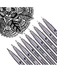 Dyvicl Black Micro-Pen Fineliner Ink Pens, Pigment Liner Multiliner Pens Micro Fine Point Drawing Pens for Sketching, Anime, Manga, Artist Illustration, Journaling, 9 Pieces
