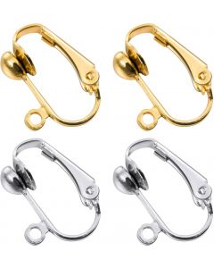 Bememo 36 Pack Clip-on Earring Converter with Easy Open Loop for DIY Earring and Turn any Studs or Pierced into Clip on (Gold and Silver)