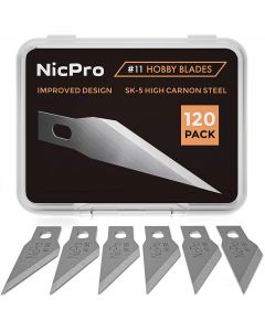Nicpro 120 PCS Hobby Blades Set SK-5, Utility Excel #11 Art Blades Refill Cutting Tool with Storage Case for Craft, Hobby, Scrapbooking, Stencil