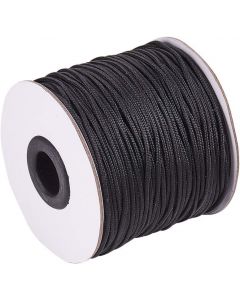 PH PandaHall 1.5mm/100 Yards Black Nylon Braided Lift Shade Cord Blind Cord Replacement String for Windows Roman Shade Rollers Repair Gardening Plant Waist Beading String for Craft Chinese Knotting