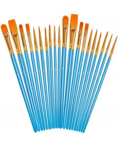 Soucolor Acrylic Paint Brushes Set, 20Pcs Round Pointed Tip Artist Paintbrushes for Acrylic Painting Oil Watercolor Canvas Boards Rock Body Face Nail Art, Halloween Pumpkin Ceramic Crafts Supplies