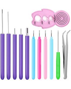 12 Pack Paper Quilling Tools Slotted Kit, Different Sizes Rolling Curling Quilling Needle Pen Curling Coach Paper Cardmaking Project Tools Set