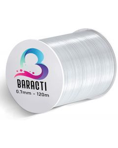 Baracti Elastic String for Bracelet - Perfect 0.7mm Stretchy Cord – Strong Thread for Jewelry Making, Beading - Clear Wire for Everyday Craft (0.7)