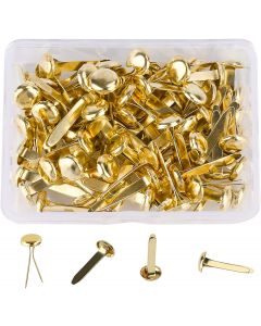 100 PCS Mini Brads, Brass Fasteners 20 x 8mm, Brass Metal Paper Fasteners for Craft & Scrapbooking Brad DIY
