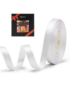 Solid Color Double Faced White Satin Ribbon 3/8" X 25 Yards, Ribbons Perfect for Crafts, Wedding Decor, Bow Making, Sewing, Gift Package Wrapping and More