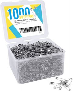 TOMVYTER Small Safety Pins 1.1 Inch 1000 Pcs, Safety Pins Bulk with Rust-Resistant Nickel Plated Steel Finish