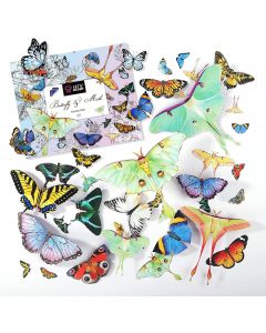 LET'S RESIN Realistic Paper Butterfly Moth,46 Pcs Double-Sided Faux Butterfly,Epoxy Resin Supplies,Vintage Floral Decoration,Resin Accessories for Resin Art ,Crafts,Molds