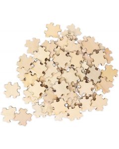 Pllieay 120 Pieces Unfinished Wood Puzzle, Blank Wooden Puzzles Jigsaws Pieces for DIY, Crafts Projects, Gift Decoration (1.57 Inches)