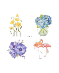 Colorful Flowers Stickers - Kiss-cut Masking Tape Paper - 16x8cm sheets
