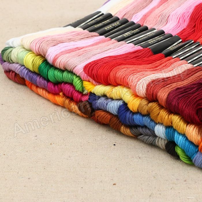 8 PCS Multi Colors Cross Stitch Cotton Embroidery Thread Floss Sewing  Skeins